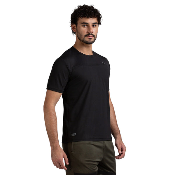 Half Sleeve T-Shirt for Men in Black - Perfect for Fitness and Workout[ECO1400HXC-Black]
