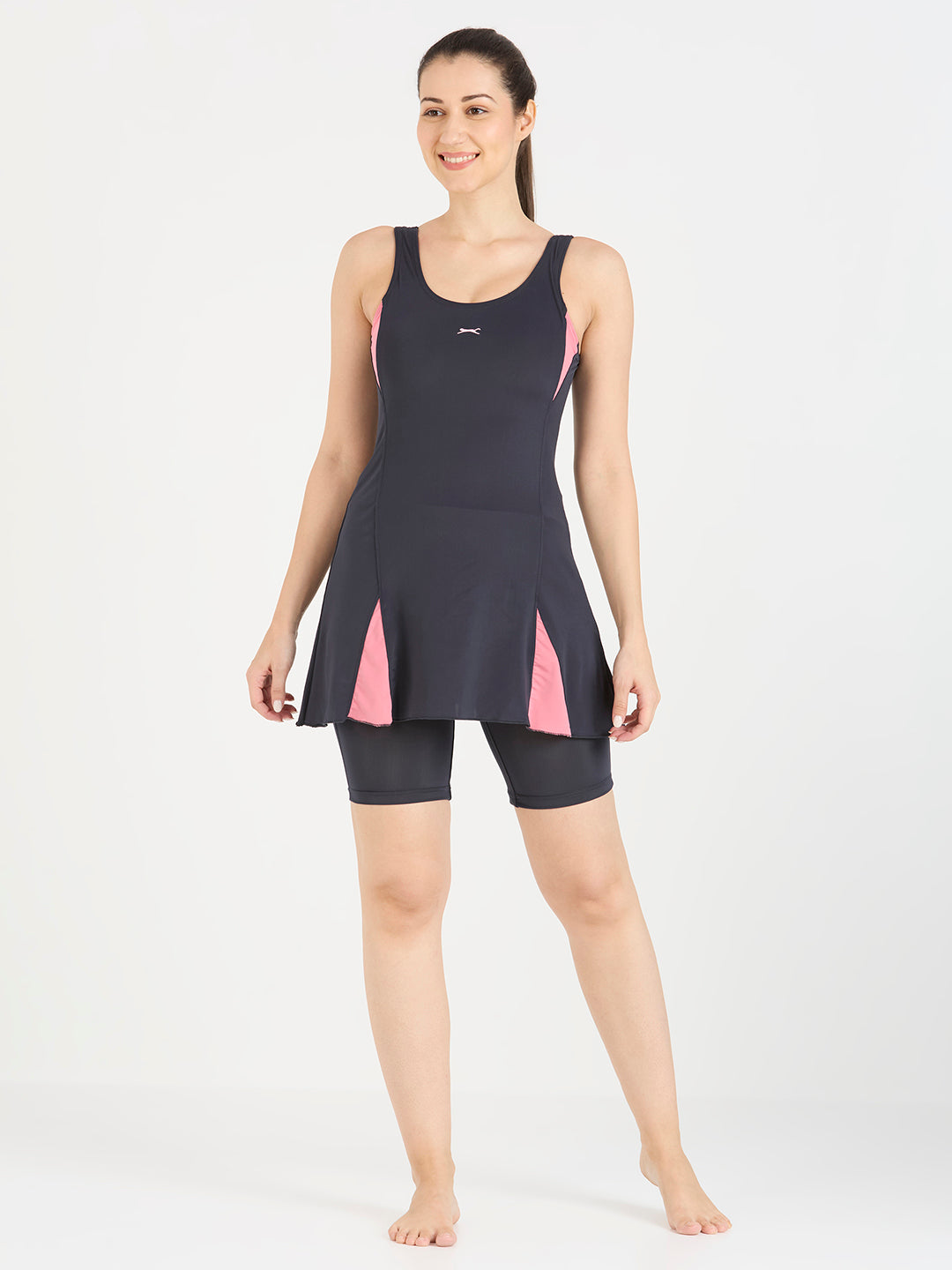 Black Panther Frock Style Swimsuit for Women-F66020 Z