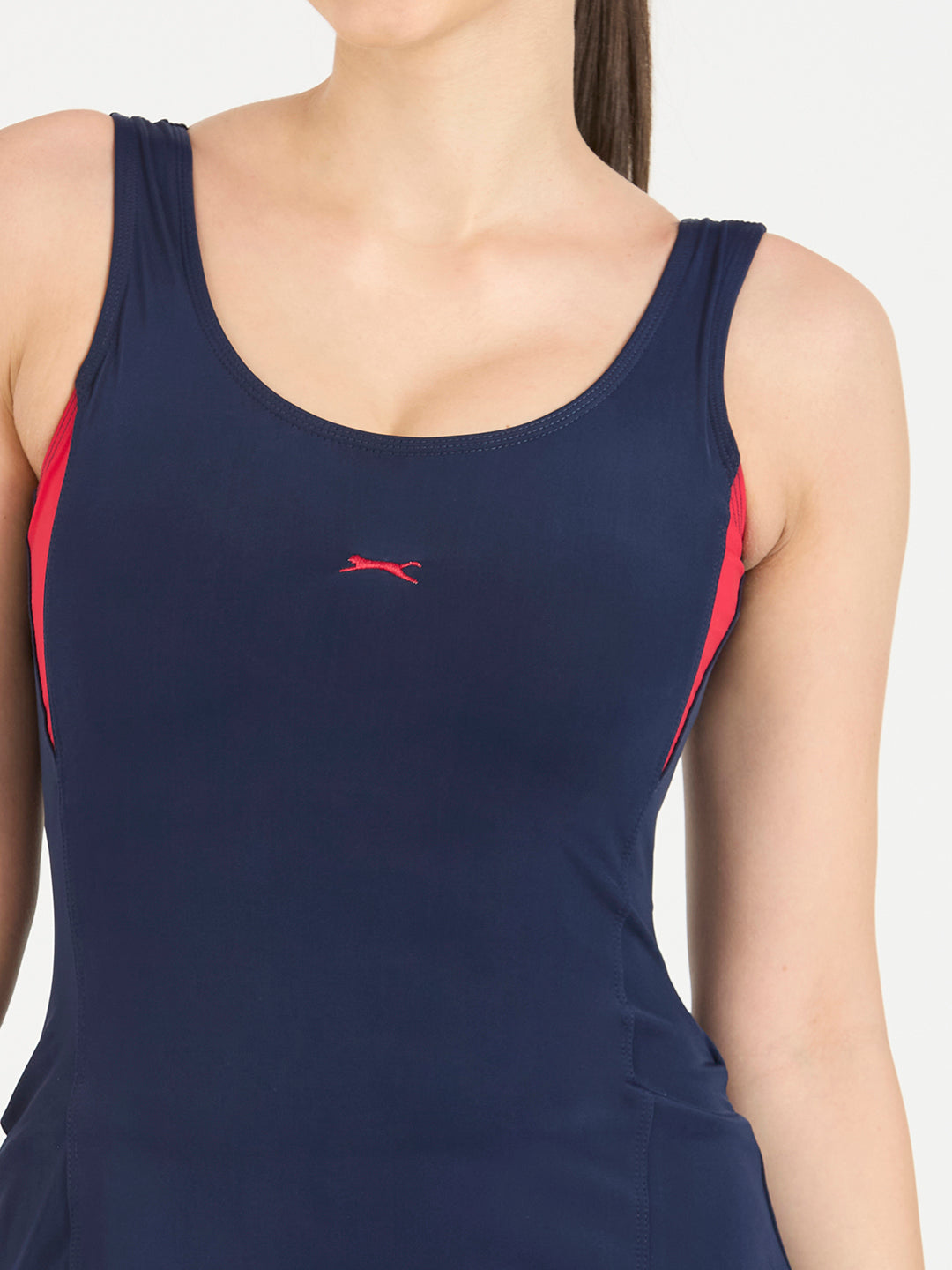 Black Panther Frock Style Swimsuit for Women-F66020 Z