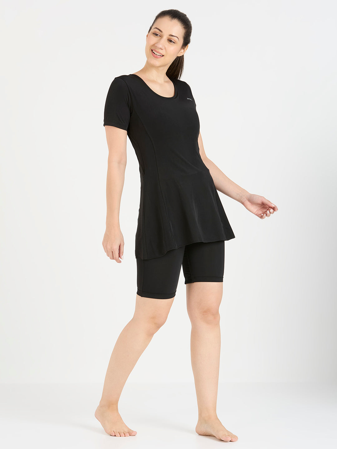 Black Panther Frock Style Swimsuit for Women-FSL 68060