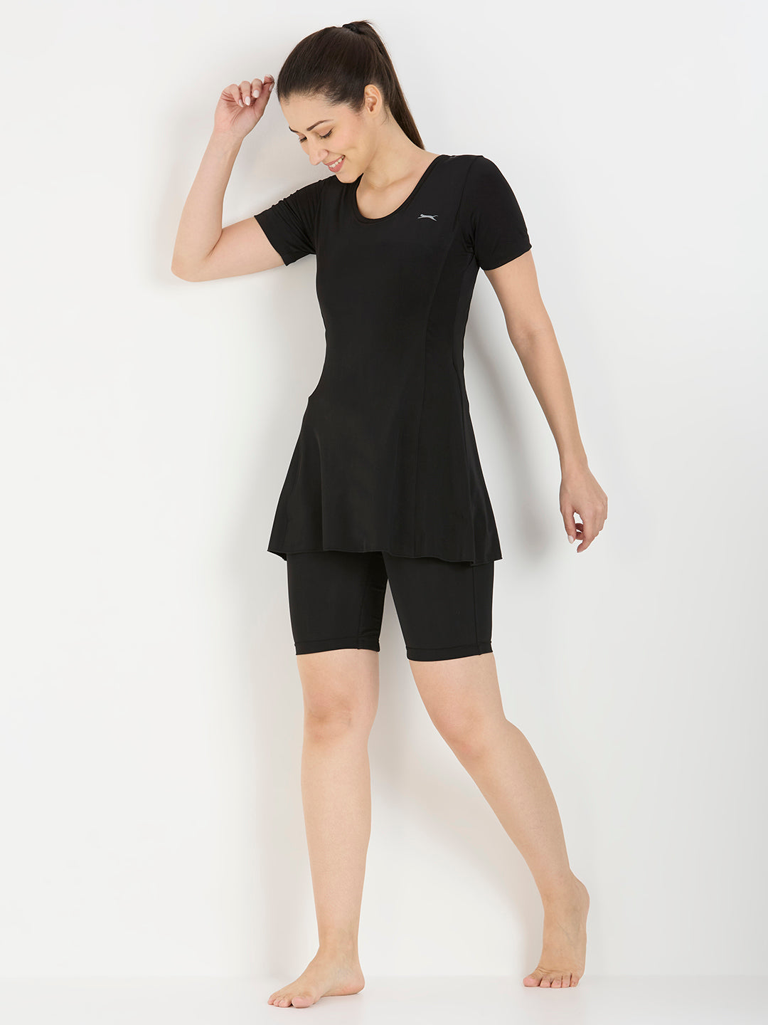 Black Panther Frock Style Swimsuit for Women-FSL 68060
