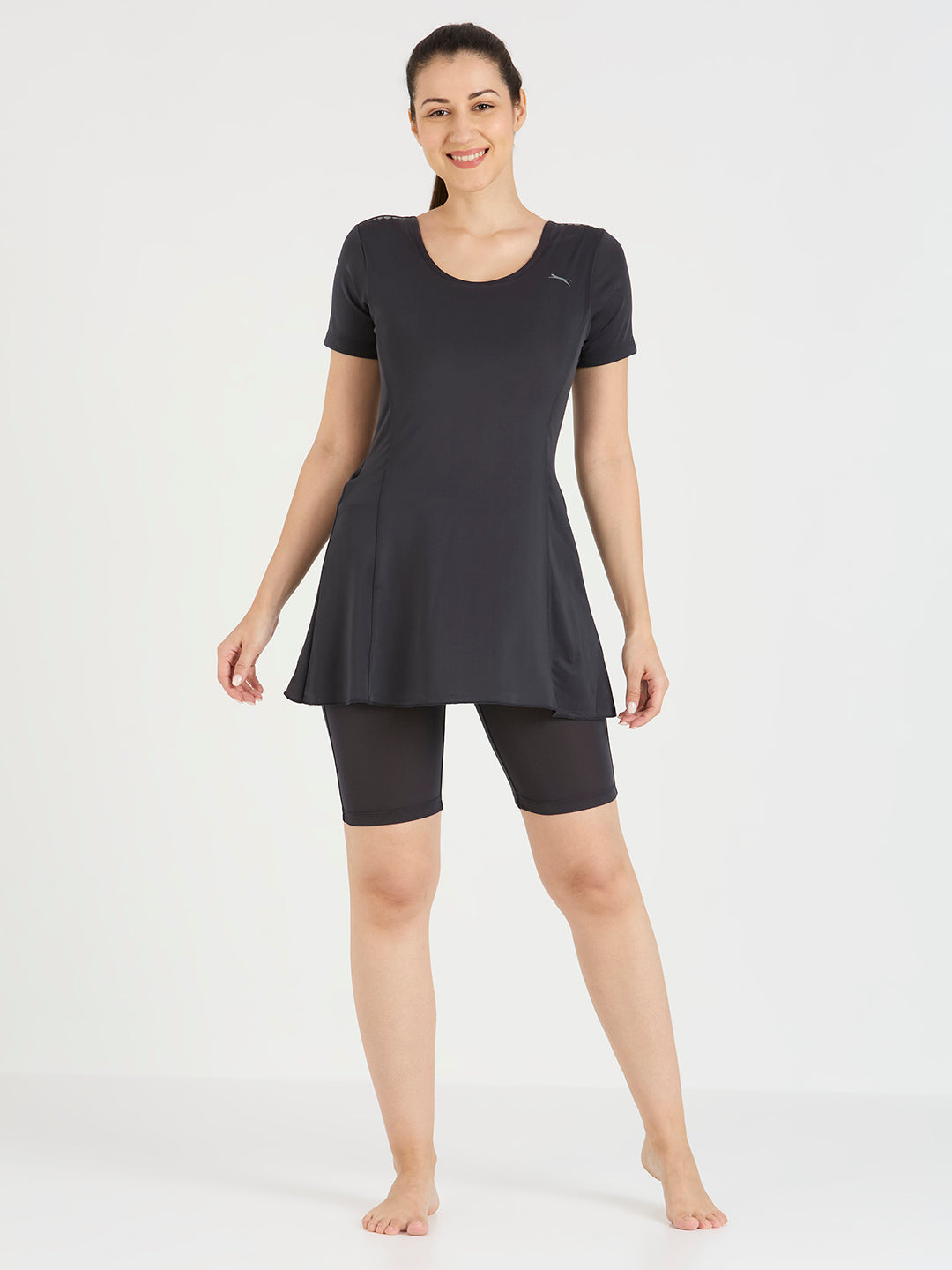 Black Panther Frock Style Swimsuit for Women-FSL 68060