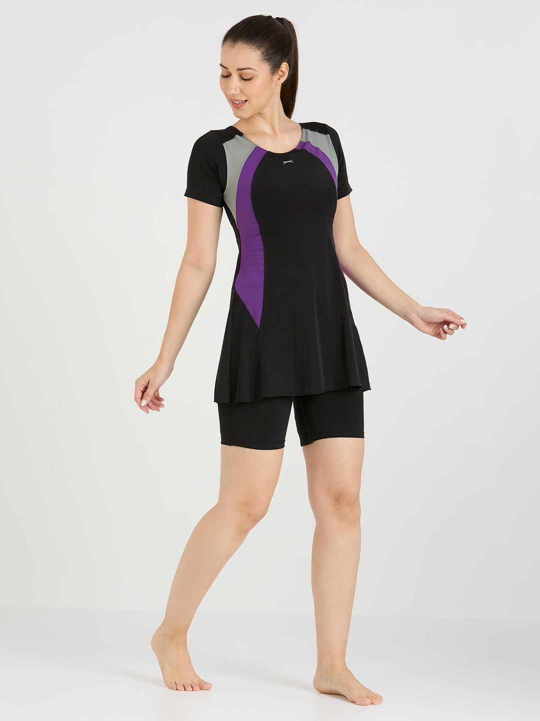 Black Panther Frock Style Swimsuit for Women-FSL 68070
