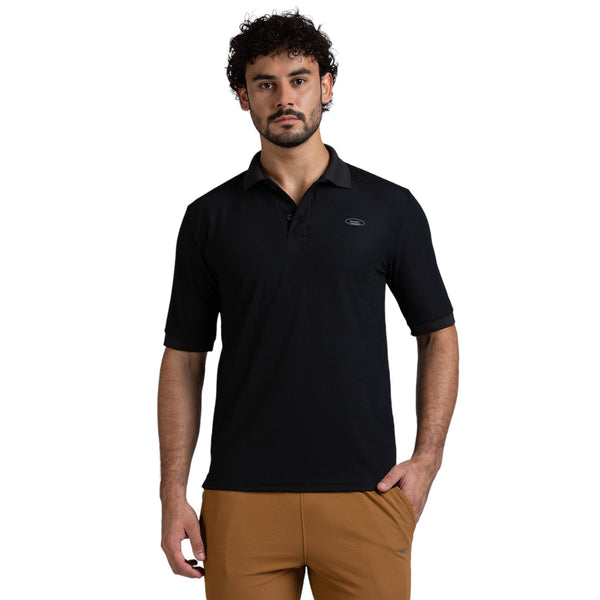 Polo for Men in Black - Perfect for Fitness and Workout[POLO14001HXC-Black]