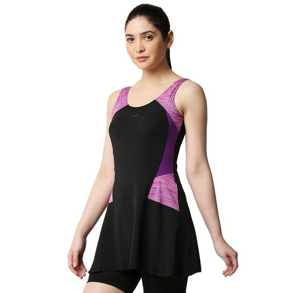 Black Panther Frock Style Black Swimsuit for Women [FLP-69002]