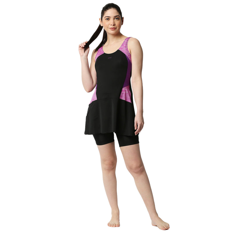 Black Panther Frock Style Black Swimsuit for Women [FLP-69002]