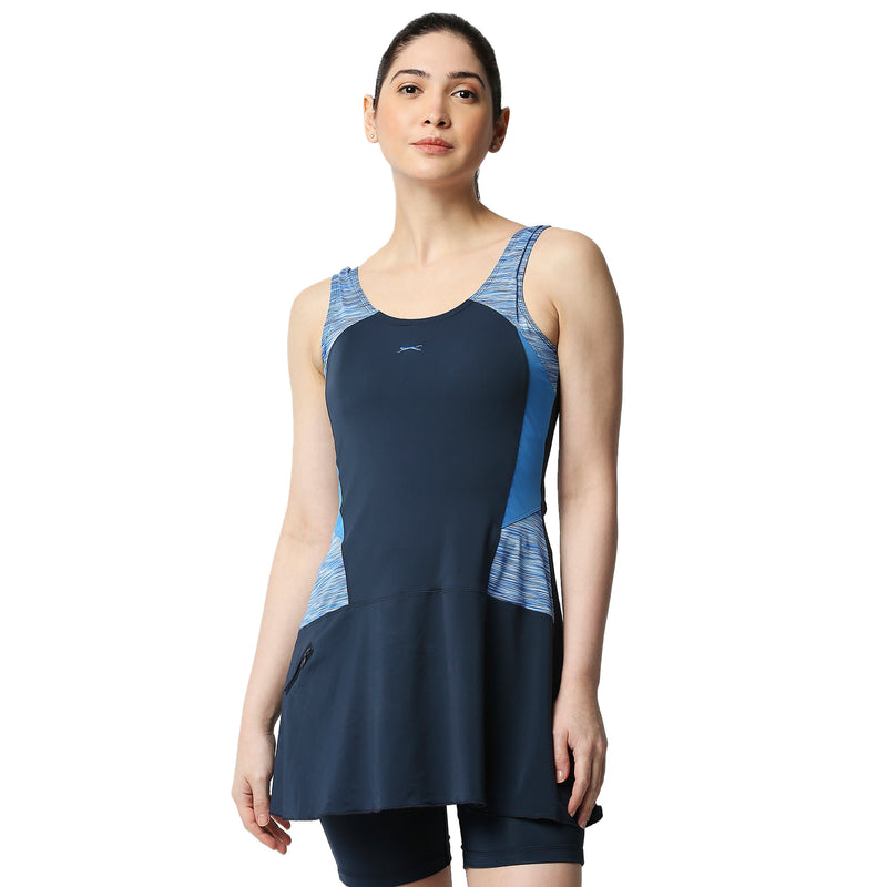 Black Panther Frock Style Navy Swimsuit for Women [FLP-69002]