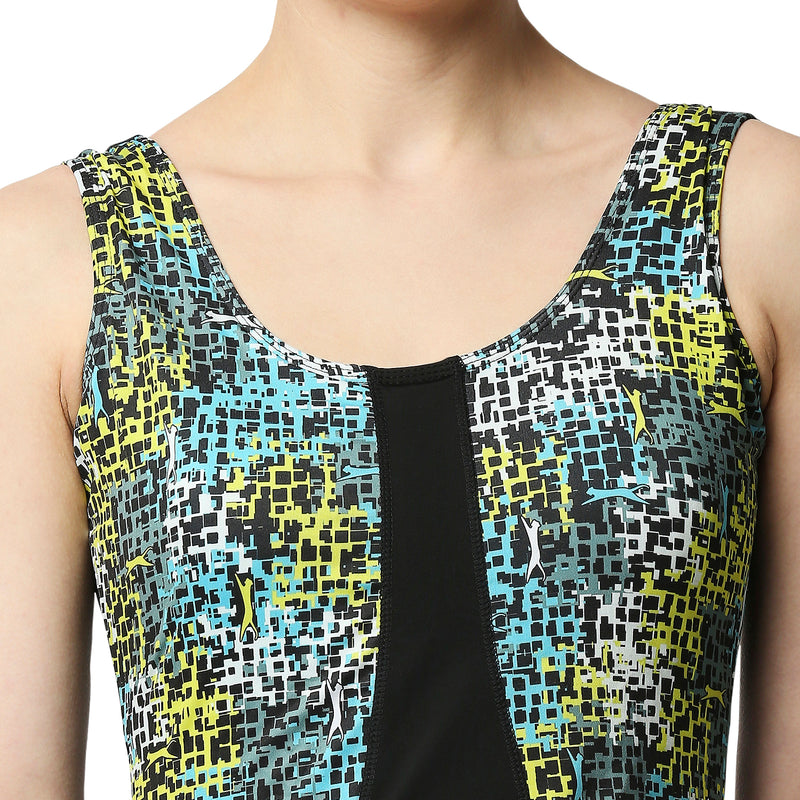 Black Panther Frock Style Black Swimsuit for Women [FLP-69004]