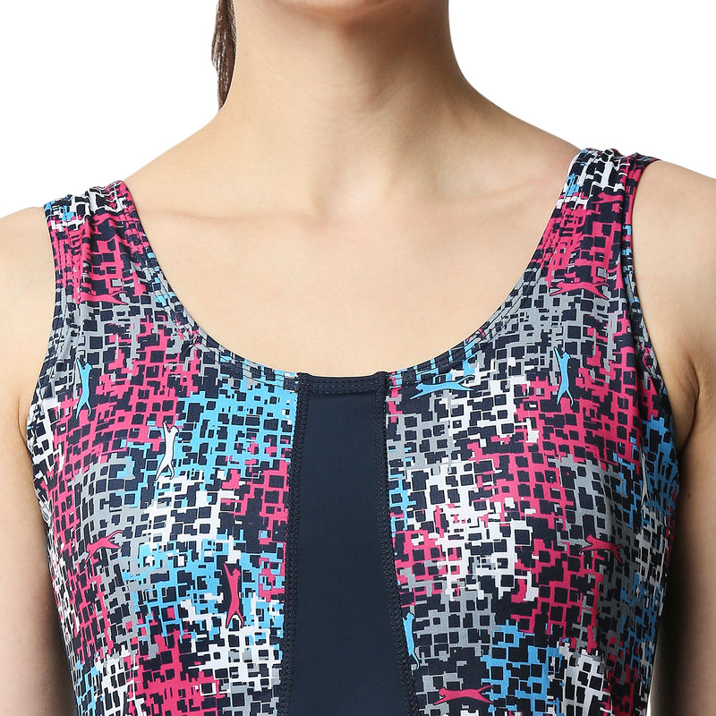 Black Panther Frock Style Navy Swimsuit for Women [FLP-69004]