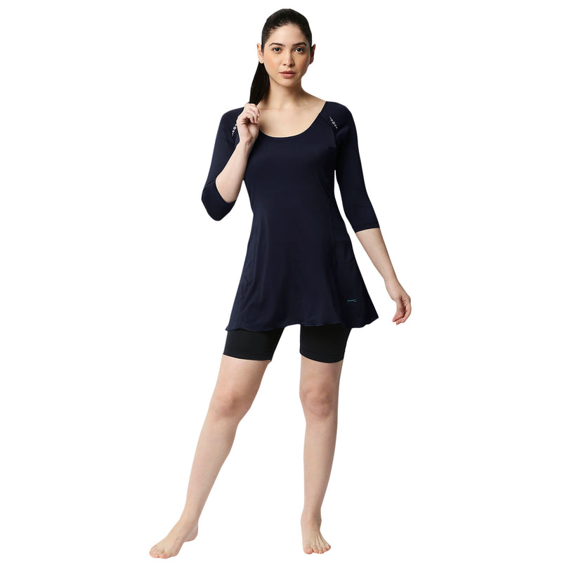 Black Panther Frock Style Navy Swimsuit for Women [FSL-68000]